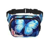 Riñonera de Butterflies On Roses pequeña a la moda cruzada ligera para mujeres y hombres, correr, entrenamiento, senderismo, viajes
