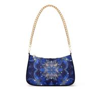 Riñonera de cadena azul real con estrellas brillantes para mujer, bolsa cruzada con múltiples bolsillos, regalos de cumpleaños para mujer, azul rey (Stars Glittering Royal Blue), 1 size