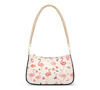 Riñonera de cadena de moda con patrón de Navidad con flamenco rubor para mujer, bolsas de mano cruzadas para viajar