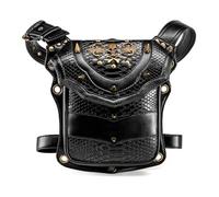 Riñonera de calavera medieval steampunk, mochila táctica ajustable para mujer, mochila de senderismo al aire libre, Svart, talla única