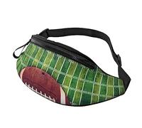 Riñonera de campo de fútbol americano y pelota para correr, senderismo, viajes, entrenamiento, pasear al perro, deportes, pesca, riñonera, Black, Talla única