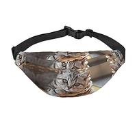 Riñonera de campo de golf para hombres y mujeres, bolsa cruzada grande, con cinturones ajustables, gato, Talla única