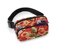 Riñonera de cerveza y pizza para mujeres y hombres, impermeable, con cinturón ajustable, bolsa cruzada casual, bolsa de viaje para deportes, correr, ciclismo, color blanco, 20 x 13 cm, riñonera,