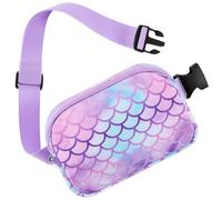 Riñonera de cintura ajustable para niños, bolsa deportiva con múltiples compartimentos para niños y niños, Mermaid, 51-90 cm