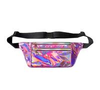 Riñonera de Color Brillante for Mujer, Bolsa de Pecho for Exteriores, riñonera de Playa, Bolso de Viaje, riñonera Reflectante(Rose)