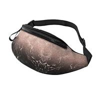 Riñonera de color mármol oro rosa para correr, senderismo, viajes, entrenamiento, pasear al perro, deportes, pesca, riñonera, Black, Talla única
