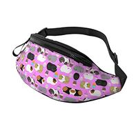 Riñonera de conejillos de indias y cupcakes para mujeres y hombres, bolsa de cadera para viajes, yoga, gimnasio para exteriores, entrenamiento, deporte, viajes, correr, Black, Talla única