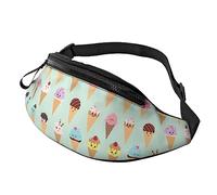 Riñonera de conos de helado para correr, senderismo, viajes, entrenamiento, pasear al perro, deportes, pesca, riñonera, Black, Talla única