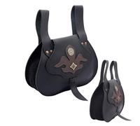 Riñonera de cuero de grano completo para hombres y mujeres, bolsa LARP medieval hecha a mano con hebilla para cosplay y feria renacentista, Amarillo, 17 cm x 22 cm, The Burglar Bag