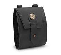 Riñonera de cuero de grano completo para hombres y mujeres, bolsa LARP medieval hecha a mano con hebilla para cosplay y feria renacentista (bolsa de arquero del rey)