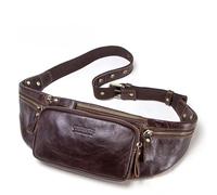 Riñonera De Cuero Genuino, Bolso Cruzado De Cuero Genuino para Hombre, Riñonera Retro De Cuero Genuino, Bolso para Teléfono Móvil De Gran Capacidad, Bolso De Hombro Multifuncional,