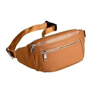 Riñonera de Cuero Genuino Negra Sencilla for Hombre, riñonera Deportiva Ligera for Hombre, riñonera for teléfono, Bolso pequeño for Hombre RiñOneras Hombre(Orange)