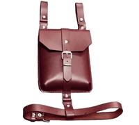 Riñonera de cuero medieval vintage con cinturón ajustable para las piernas, bolsa de cuero medieval para mujer, accesorio de moda de Halloween, Red, Talla única, Mass Beauty
