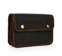 Riñonera de cuero para hombre, riñonera y riñonera para hombre, mini caja de teléfono múltiple y monedero, monedero al aire libre, bolsa para tarjetas para salidas, Modelo 2 Marrón Oscuro, Talla única