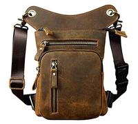 Riñonera de Cuero para Hombres y Mujeres, cinturón de protección Multiusos para Motocicleta, Deportes al Aire Libre, táctico, Ciclismo, Senderismo, Camping, Marrón Oscuro