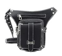 Riñonera de cuero para hombres y mujeres, cinturón multiuso, para motocicleta, bicicleta, deportes al aire libre, táctica, ciclismo, equitación, senderismo, camping, #10Negro, Mediano