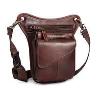 Riñonera de cuero para senderismo para mujeres y hombres, motocicleta, bicicleta, viajes al aire libre, deportes, táctica, equitación, camping, riñonera, bolsa de hombro pequeña, #05Borgoña, S, Bolsa