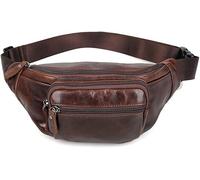Riñonera de Cuero Vintage for Hombre, Bolso de Cuero for teléfono, Bolso de Hombro de Gran Capacidad con Cremallera, riñonera Boss