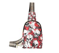 Riñonera de cuerpo terrible de calavera roja resistente para viajes, Calavera roja terrible, 1 size