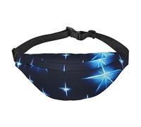 Riñonera de dibujos animados Blue Star para hombre y mujer, y bolsa cruzada con cinturón ajustable para correr, viajar, deportes, senderismo, Black, Talla única