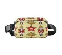 Riñonera de dibujos animados con diseño de soldados cascanueces y copo de nieve, color amarillo y rojo, para pequeños empresarios, multiusos, con correa ajustable para ciclismo, senderismo, gimnasio