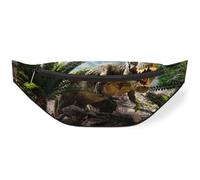 Riñonera de dinosaurio para hombres, mujeres, niños, niñas, niños, dinosaurios, plantas tropicales, riñoneras, deportes, senderismo, correr, bolsa de cinturón, color, M, Organizador de bolsas
