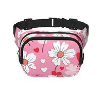 Riñonera de doble capa con diseño de mariquitas, diseño de margaritas, para hombres y mujeres, riñonera ajustable para viajes, senderismo, correr, ciclismo, festivales