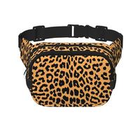 Riñonera de doble capa con estampado de jirafa cuadrada, riñonera de viaje para hombres y mujeres, Negro -, Talla única