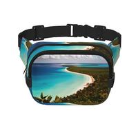 Riñonera de doble capa con estampado en la isla de Cuba, cuadrado, riñonera de moda para mujeres y hombres, negro, talla única, negra, Negro 1, One size