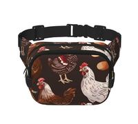 Riñonera de doble capa de pollo para hombres y mujeres, riñonera ajustable para viajes, senderismo, correr, ciclismo, festivales