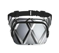 Riñonera de figura geométrica plateada, pequeña, a la moda, ligera, para mujeres y hombres, correr, entrenamiento, senderismo, viajes
