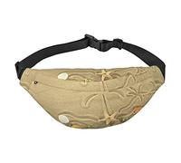 Riñonera de flores tropicales y piedra zen para hombres y mujeres, bolsa cruzada grande, con cinturones ajustables, Estrellas de mar con palmeras, Talla única