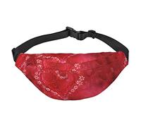 Riñonera de flores tropicales y piedra zen para hombres y mujeres, bolsa cruzada grande, con cinturones ajustables, Flor de corazón de San Valentín, Talla única