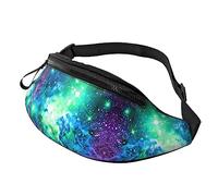 Riñonera de galaxia verde, azul y morado para correr, senderismo, viajes, entrenamiento, pasear al perro, deportes, pesca, riñonera, Black, Talla única