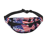 Riñonera de girasol y bandera estadounidense para hombres y mujeres, bolsa cruzada grande, con cinturones ajustables, Bandera americana de pesca patriótica, Talla única