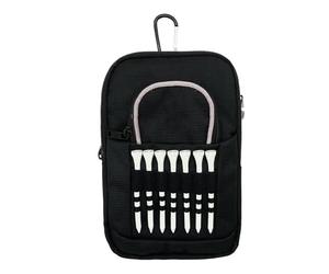 Riñonera de golf - Mini transportador de golf, organizador de pinchos de pelota, almacenamiento de correa ajustable, práctico equipo de práctica al aire libre con capacidad de 15 pelotas, 7 pinchos
