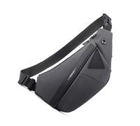 Riñonera de gran capacidad para hombre, a prueba de salpicaduras, bolsa cruzada sobre el hombro, equipo de senderismo, Gray, left shoulder, Mass Beauty