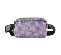 Riñonera de hoja de arce morada para hombres y mujeres, bolsa multiusos esencial de viaje con correa ajustable para ciclismo, senderismo, gimnasio, Hoja de maple púrpura, 1 size