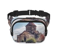 Riñonera de iglesia armenia para mujer, impermeable, ajustable, riñonera, moderna, casual, para correr, entrenamiento, senderismo, viajes, color negro, talla única, Black, Talla única