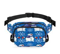 Riñonera de invierno con diseño de muñeco de nieve para mujeres, hombres, niñas y niños, riñonera de copos de nieve de Navidad, para correr, deportes, senderismo, bolsa de cinturón, color, XL,