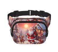 Riñonera de invierno con diseño de Papá Noel a la moda, unisex, bolsa de mensajero deportiva de viaje, color negro, talla única