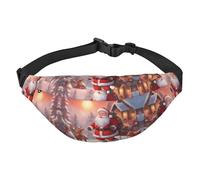 Riñonera de invierno con diseño de Papá Noel, adecuada para deportes, correr, ciclismo, viajes, pesca, para niños, talla única, color negro