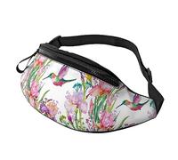 Riñonera de jardín con pájaros y flores para correr, senderismo, viajes, entrenamiento, pasear al perro, deportes, pesca, riñonera, Black, Talla única