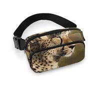 Riñonera de leopardo de animales salvajes para mujeres y hombres, riñonera, bolsa ajustable casual para viajes, deportes, senderismo, blanco, 7.9 x 5.1 pulgadas, Blanco, 7.9x5.1inches