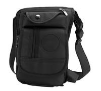 Riñonera de lona para hombre, riñonera manos libres, cartera de viaje para correr, portador de teléfono móvil multicompartimento, bolsa de almacenamiento al aire libre, inspirada en ajustable, Negro