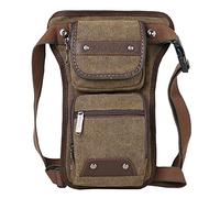 Riñonera de lona para motocicleta, para hombre, mujer, para viajes, deportes, ciclismo, ciclismo, senderismo, camping, pesca, muslo, cintura, bolsa para el día, color marrón