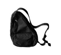 Riñonera de lona para mujeres y hombres, versátil y de gran capacidad, Black, As shown in the figure