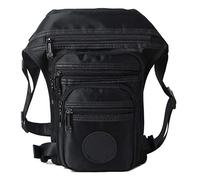 Riñonera de Lona para Viajes al Aire Libre, para Hombres y Mujeres, táctica, Militar, Motocicleta, Bicicleta, Bolsa con múltiples Bolsillos, Bolsa Negra, Negro