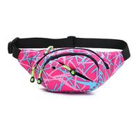 Riñonera de los años 80 y 90 para mujeres y hombres, diseño retro fresco, bolsa cruzada con cinturón ajustable, riñonera para correr, senderismo, playa, viajes, concierto, Negro -, Talla única, Rosa