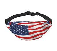 Riñonera de madera con diseño de huevo de Pascua para hombres y mujeres, bolsa cruzada grande, con cinturones ajustables, Bandera americana patriótica, Talla única